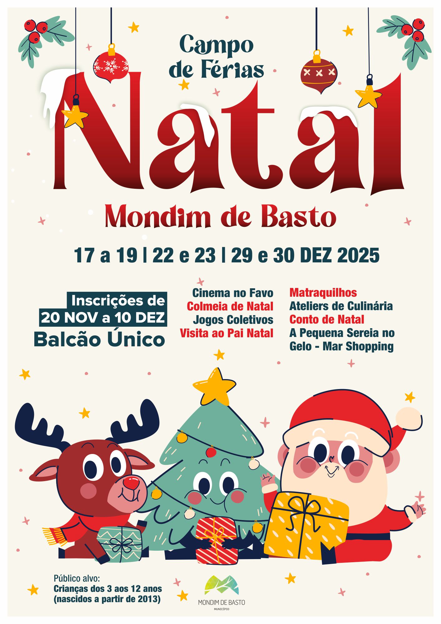 Inscrições abertas para o Campo de Férias de Natal 2025