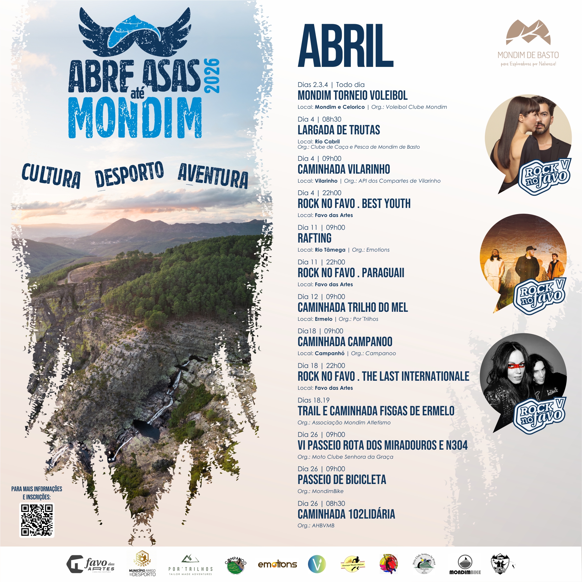 Cartaz com programa Abre Asas até Mondim