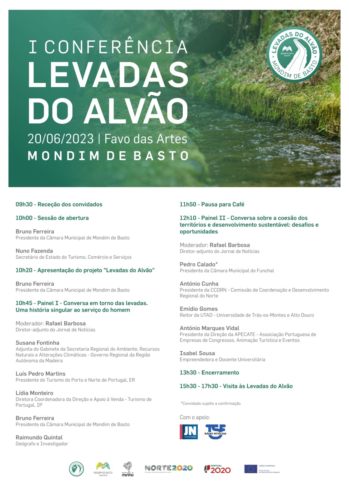 “Levadas do Alvão”: Conferência apresenta projeto de turismo de natureza  Mondim de Basto | 20 de junho | 9h30